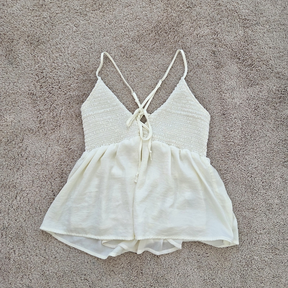 American Egale Smocked Tie Front Tank Size Xs